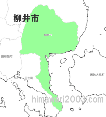 柳井市のマップ