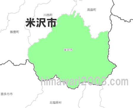 米沢市のマップ